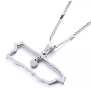 COPY - Stainless steel Puerto Rico island map necklace